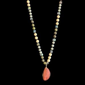 Rhodochrosite Necklace with other Natural Stones and Glass beads. Boho NWOT.